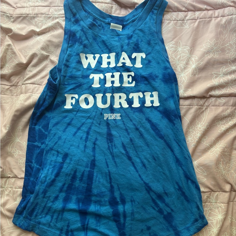 Victoria's Secret Pink Blue Tie-Dye Tee